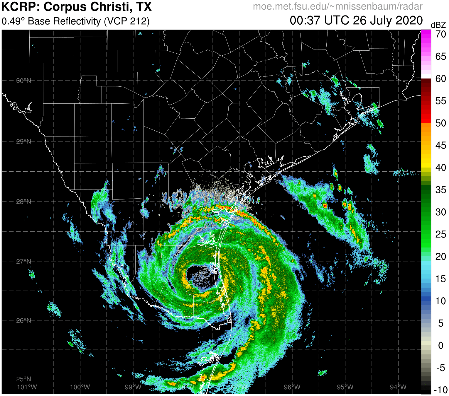 Corpus Christi Radar Recording of Hanna (2020) Approach Corpus Christi Radar Recording of Hanna (2020) Approach