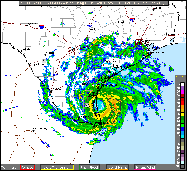 Corpus Christi Long Range Radar Recording of Hanna (2020) Approach Corpus Christi Long Range Radar Recording of Hanna (2020) Approach