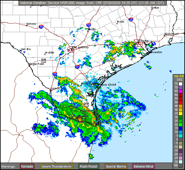 Corpus Christi Long Range Radar Recording of Hanna (2020) Approach