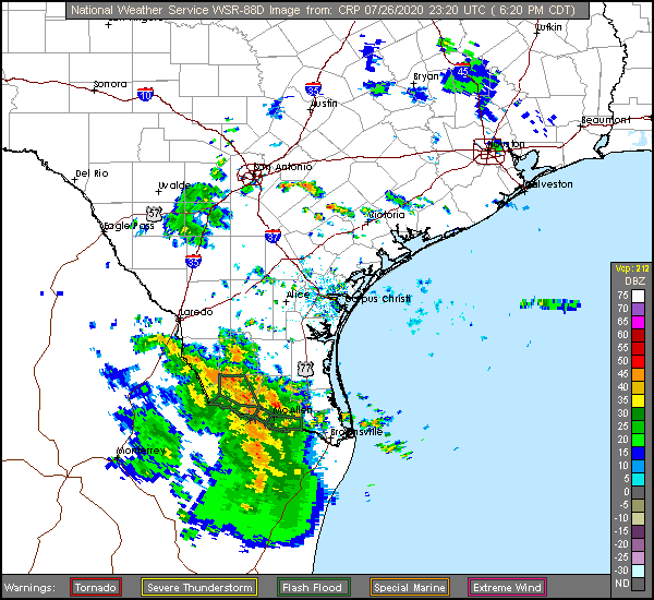 Corpus Christi Long Range Radar Recording of Hanna (2020) Approach