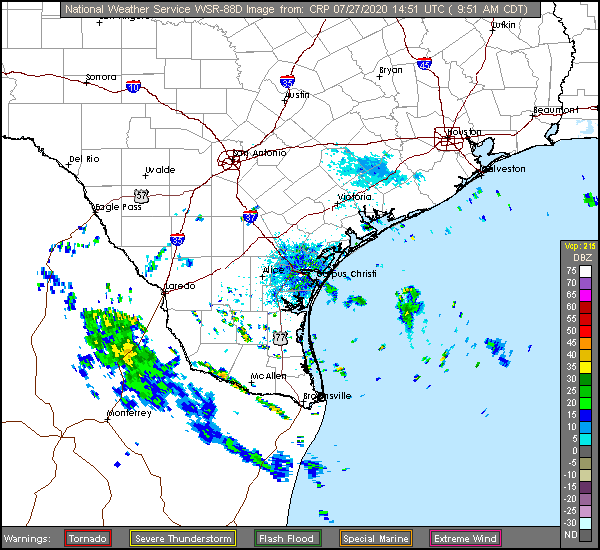 Corpus Christi Long Range Radar Recording of Hanna (2020) Approach