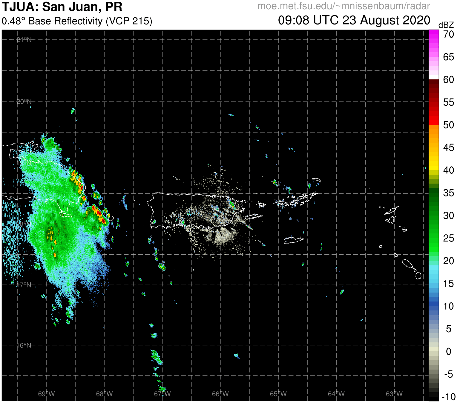 San Juan Radar Recording of Laura (2020) Approach