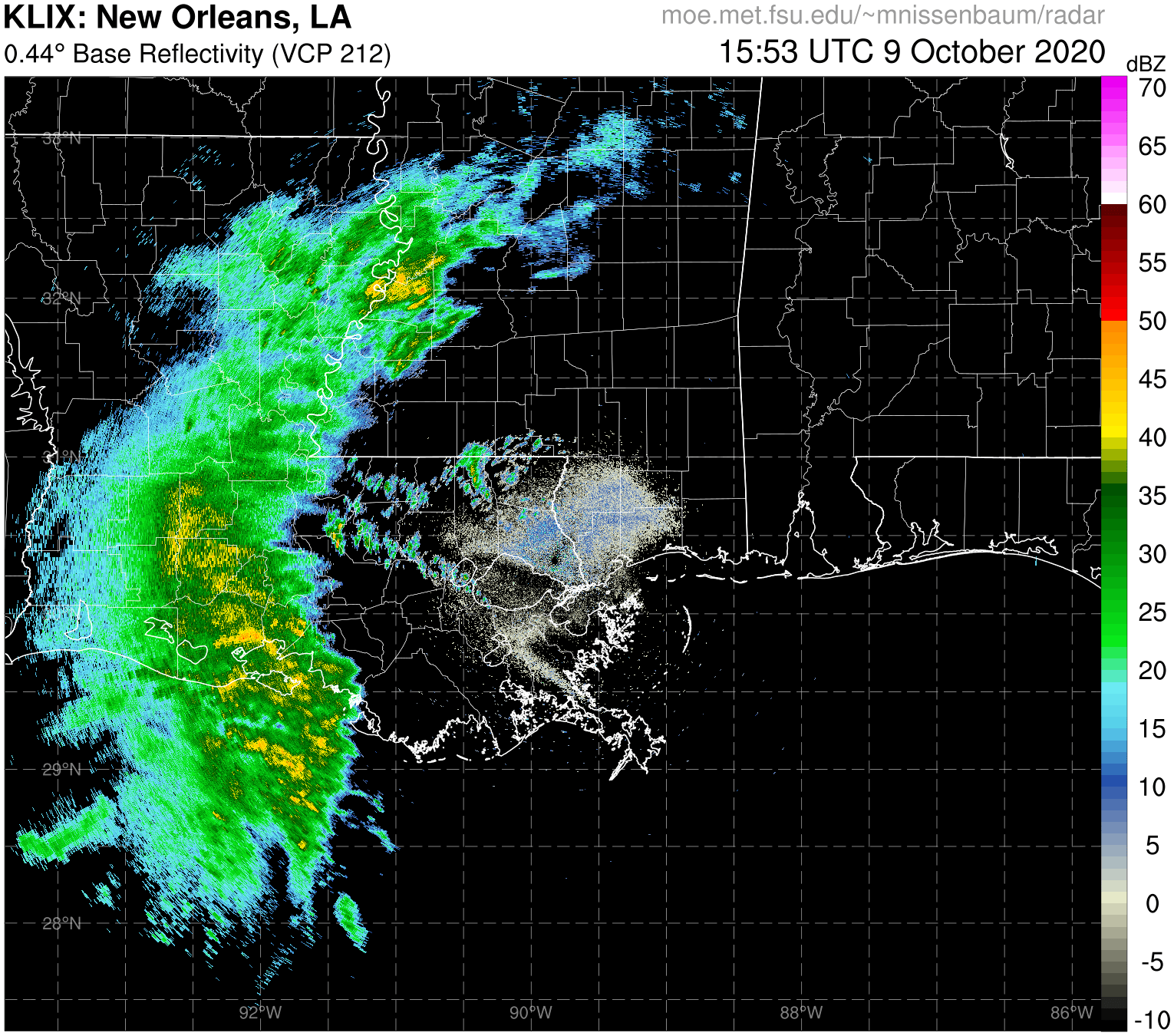 New Orleans Radar Recording of Delta (2020) Approach
