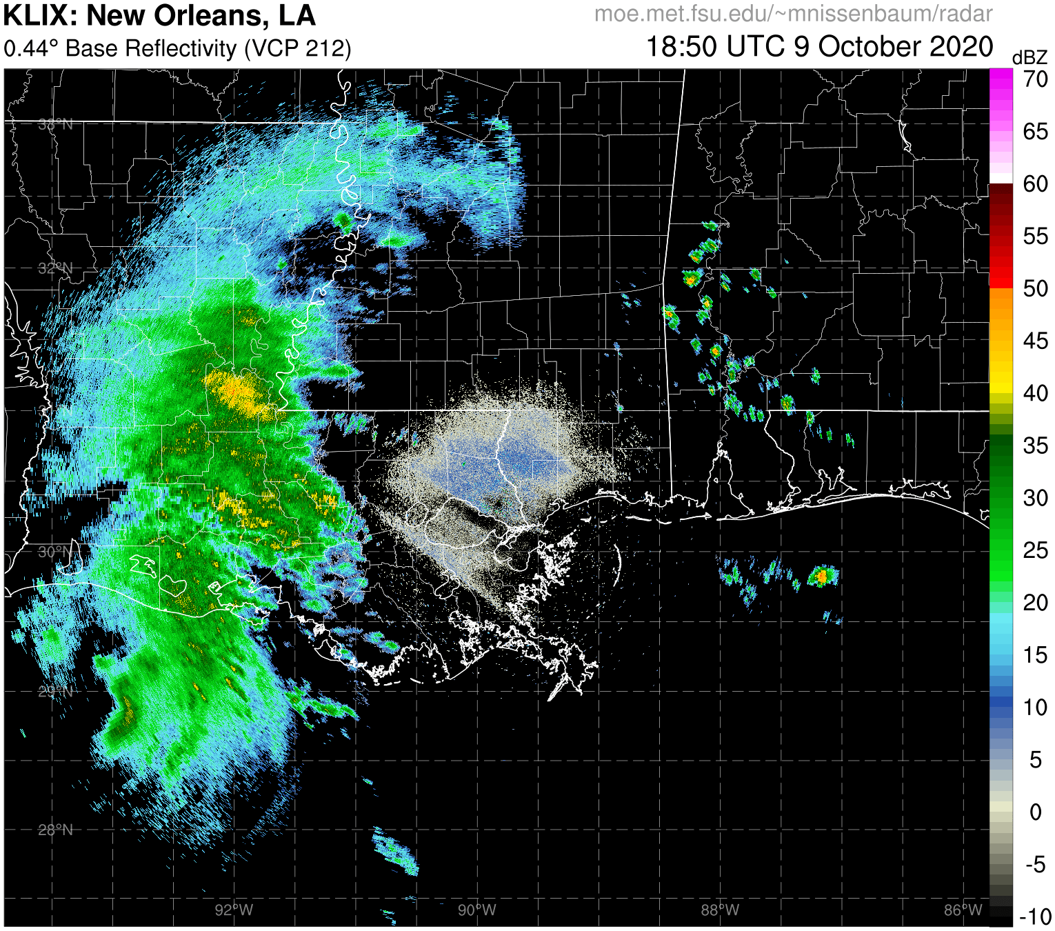 New Orleans Radar Recording of Delta (2020) Approach