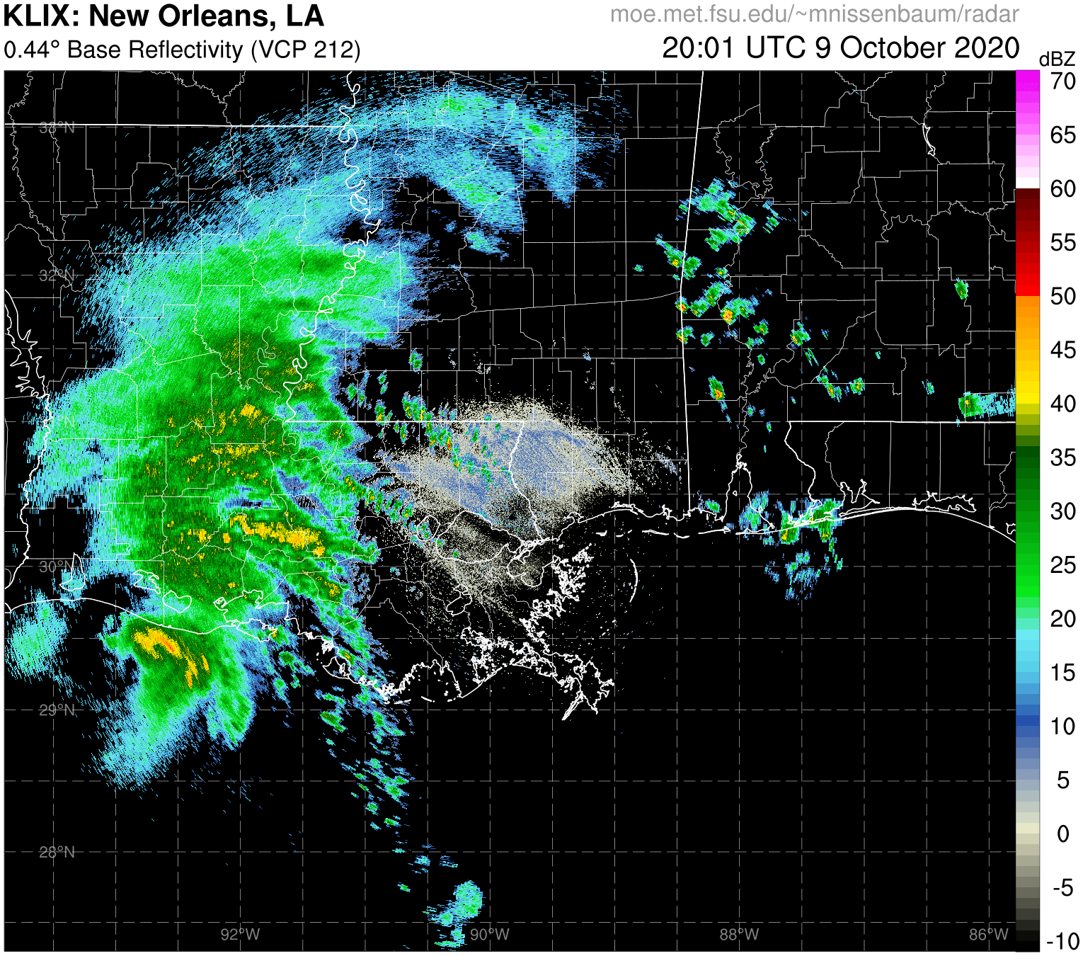 New Orleans Radar Recording of Delta (2020) Approach