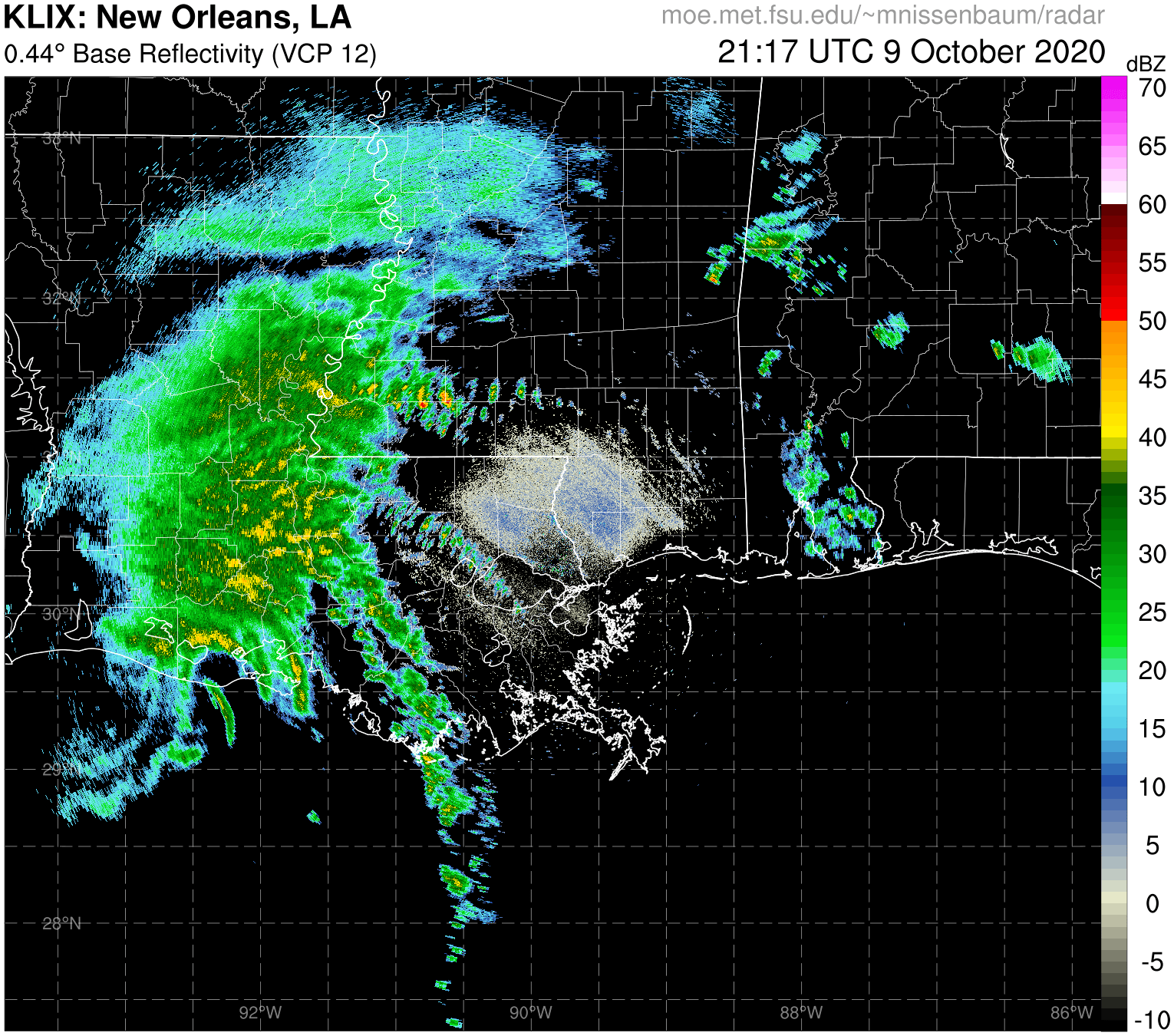 New Orleans Radar Recording of Delta (2020) Approach
