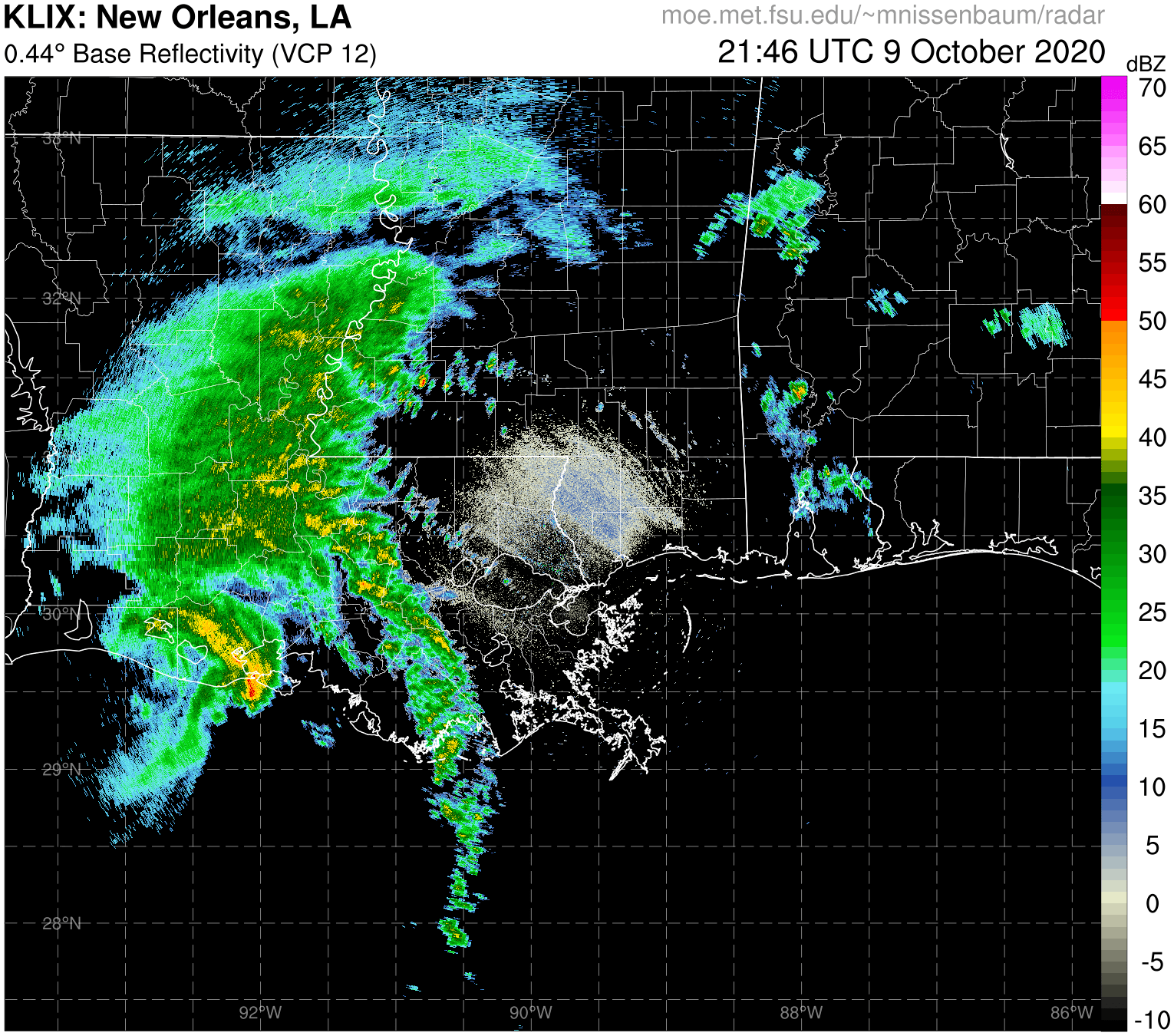 New Orleans Radar Recording of Delta (2020) Approach