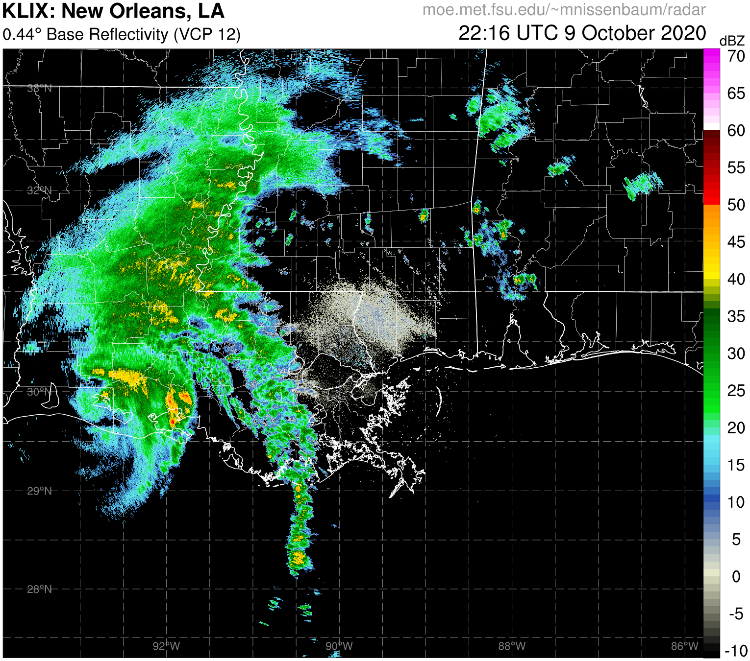 New Orleans Radar Recording of Delta (2020) Approach