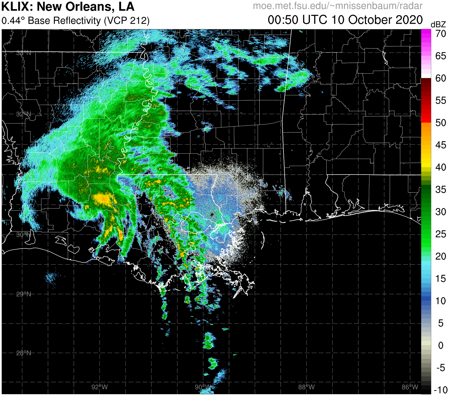 New Orleans Radar Recording of Delta (2020) Approach