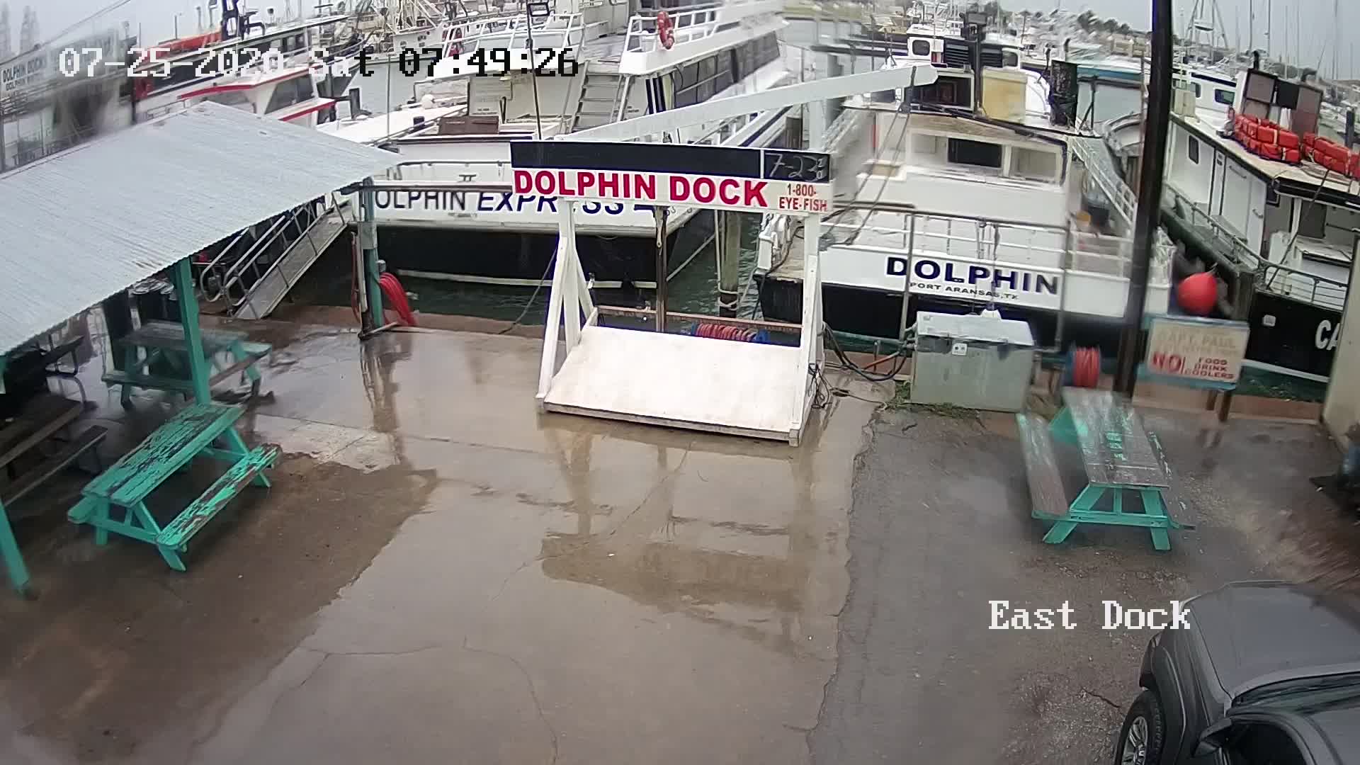 Port Aransas, TX Dolphin Dock Charters Webcam Recording Hanna (2020)