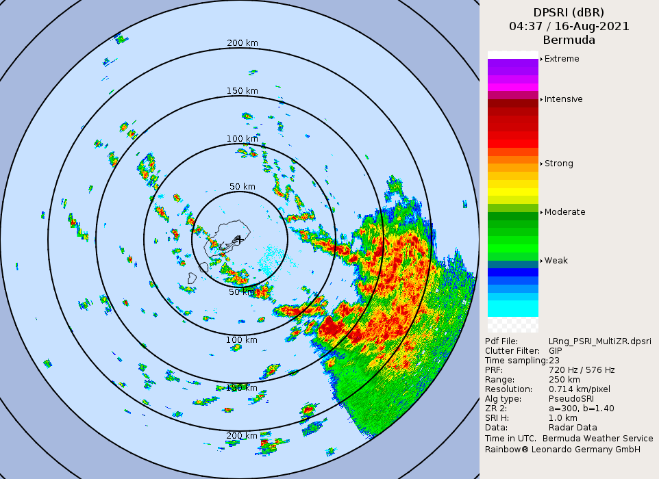 Bermuda Radar Recording of Henri (2021) Approach