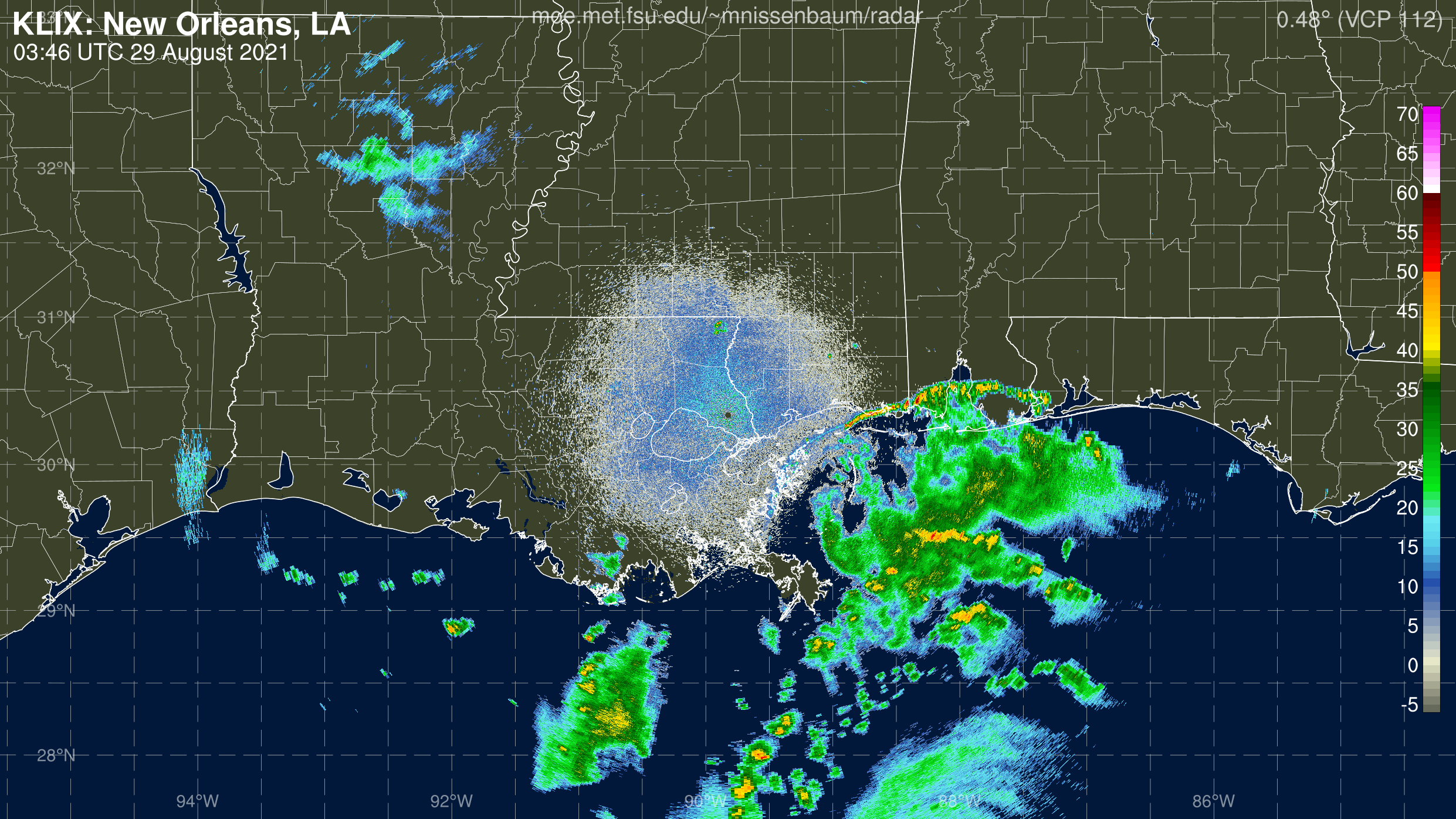 New Orleans Radar Recording From Marc Nissenbaum for Ida (2021)