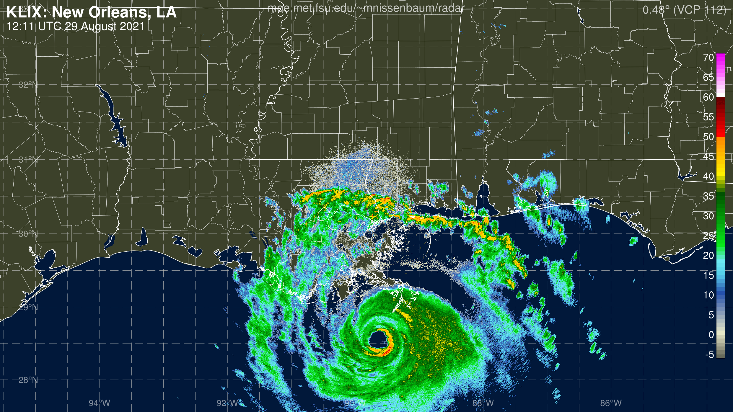New Orleans Radar Recording From Marc Nissenbaum for Ida (2021)
