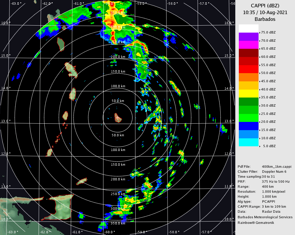 Barbados Radar Animation for PTC Six (2021)