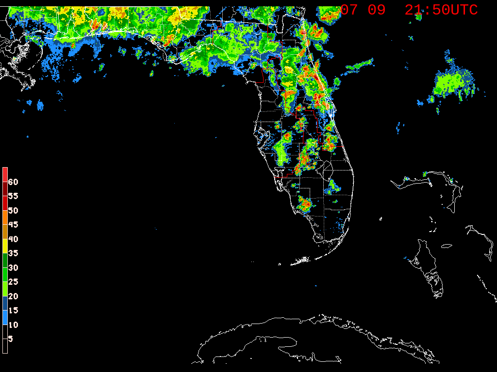 Florida Radar Recording From SFWMD for Elsa (2021)