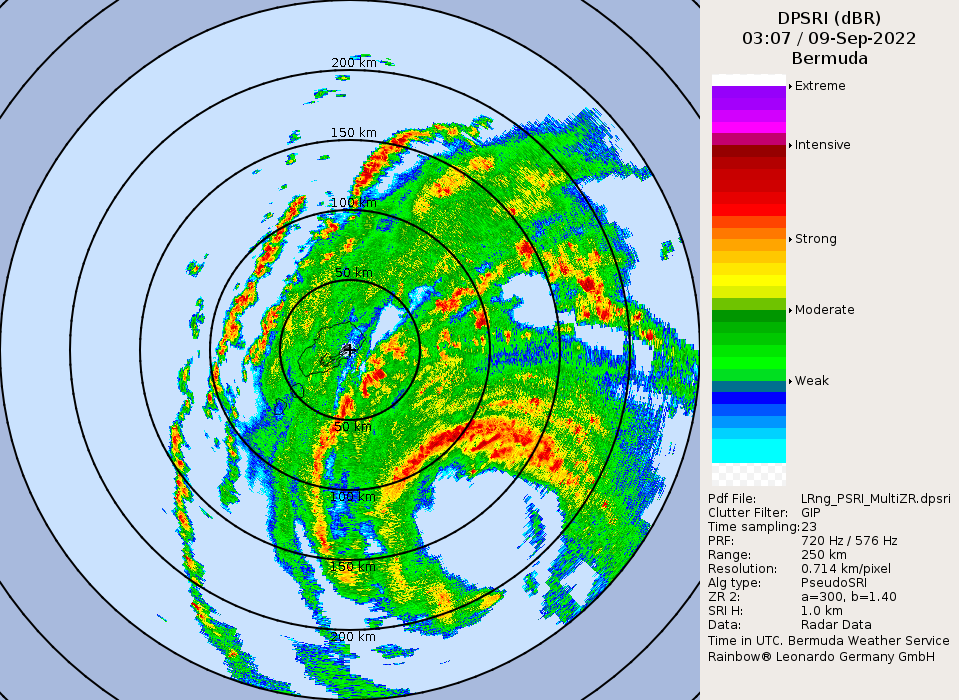 Bermuda Radar Recording of Earl (2022) Approach