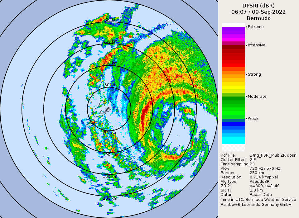 Bermuda Radar Recording of Earl (2022) Approach