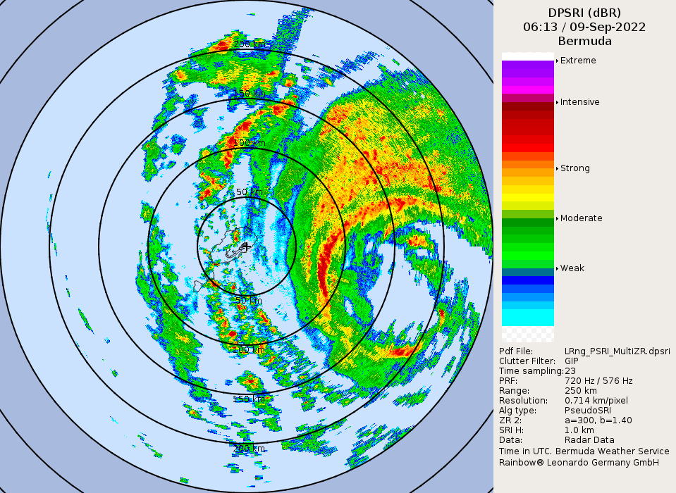 Bermuda Radar Recording of Earl (2022) Approach