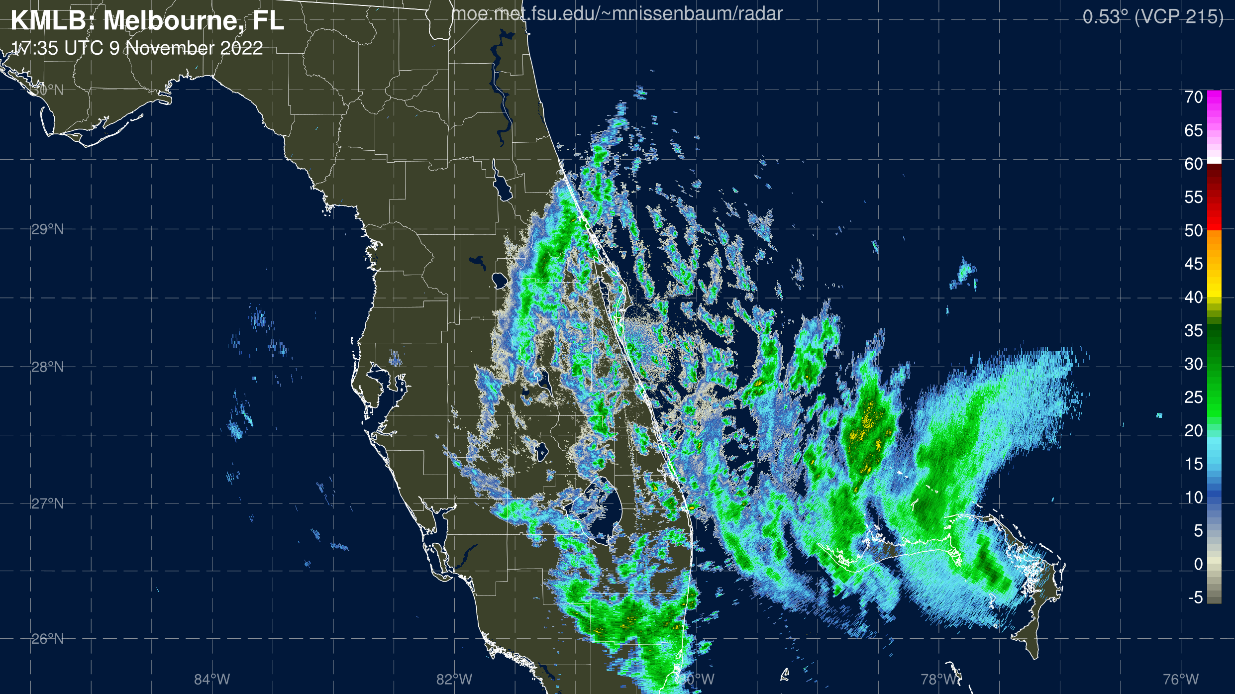 Melbourne Radar Recording of Nicole (2022) Approach