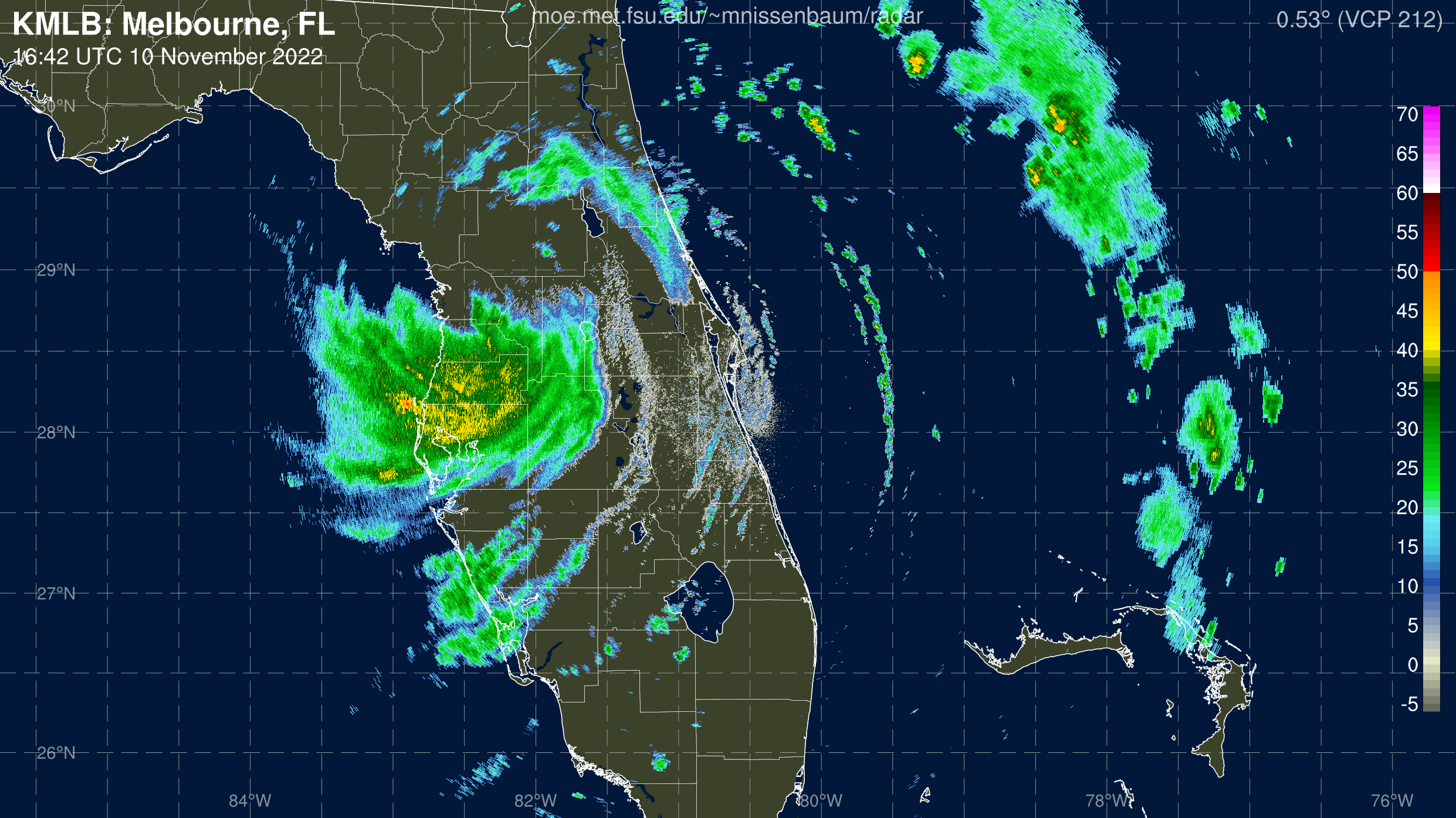 Melbourne Radar Recording of Nicole (2022) Approach