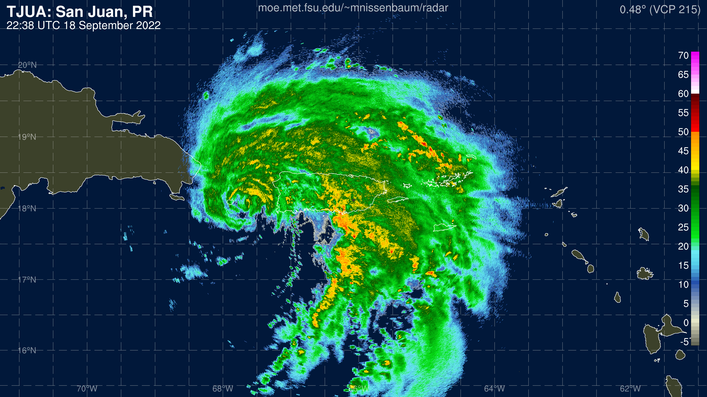 San Juan Radar Recording of Fiona (2022) Approach