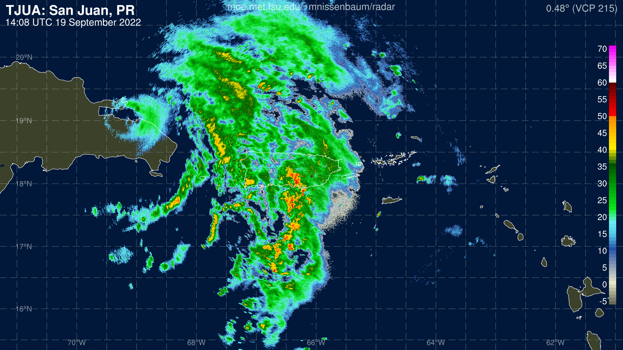 San Juan Radar Recording of Fiona (2022) Approach