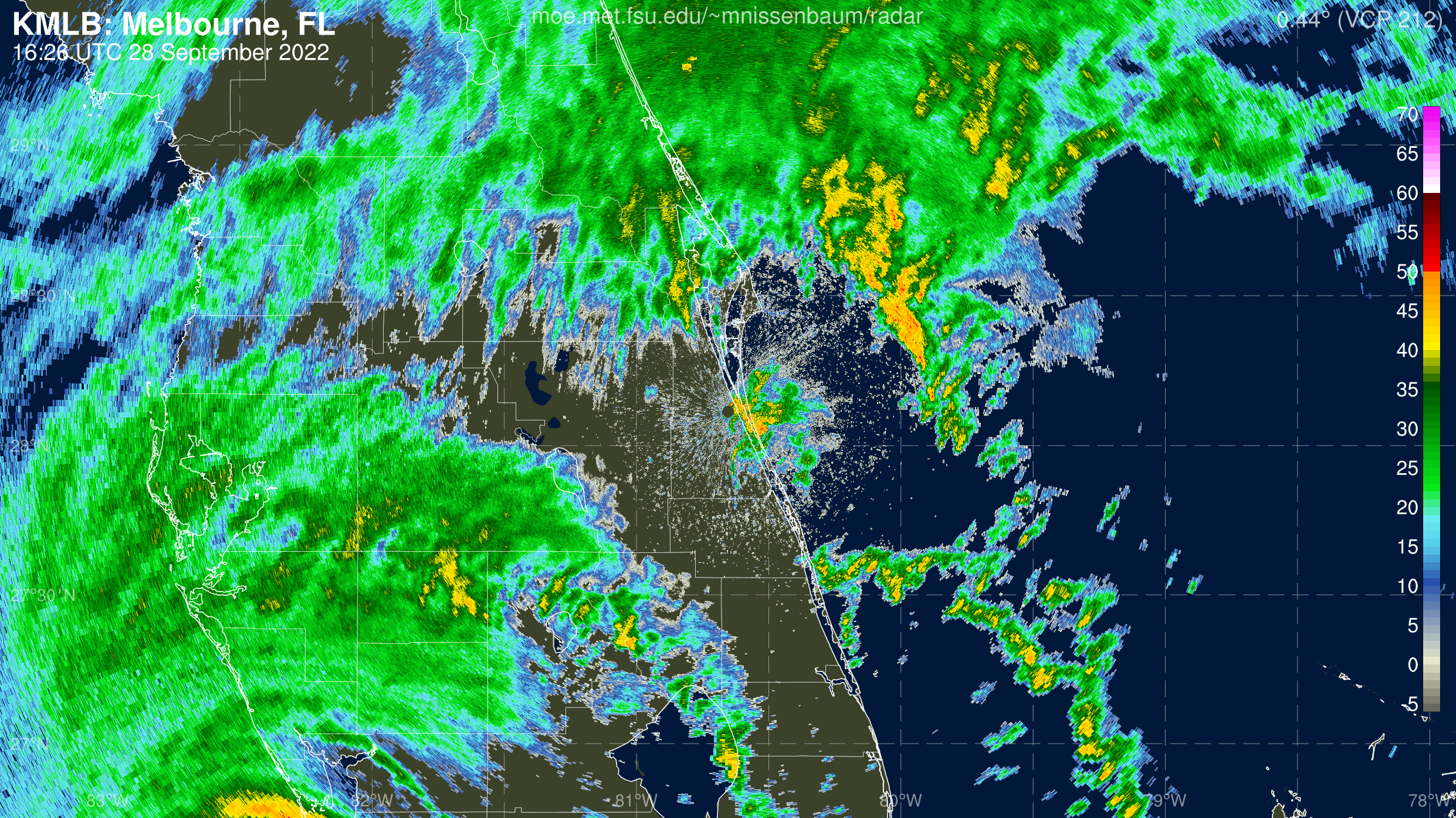 Melbourne Radar Recording of Ian (2022) Approach