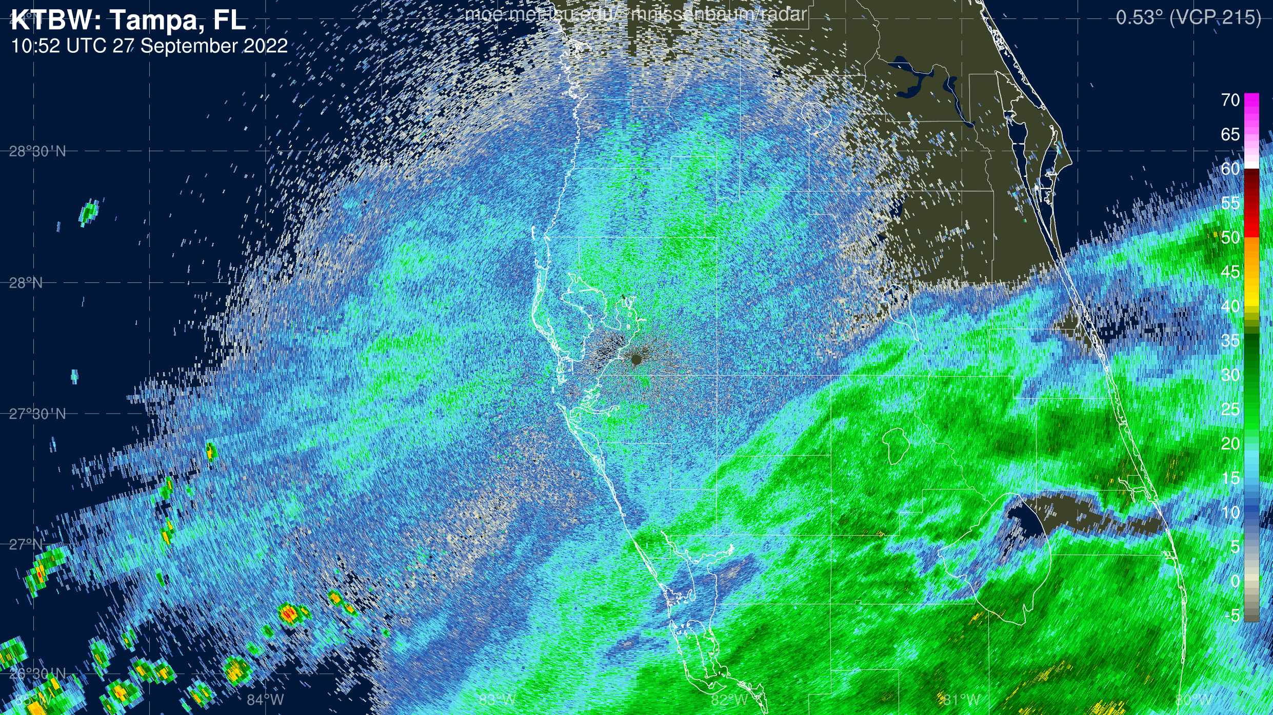 Tampa Radar Recording of Ian (2022) Approach