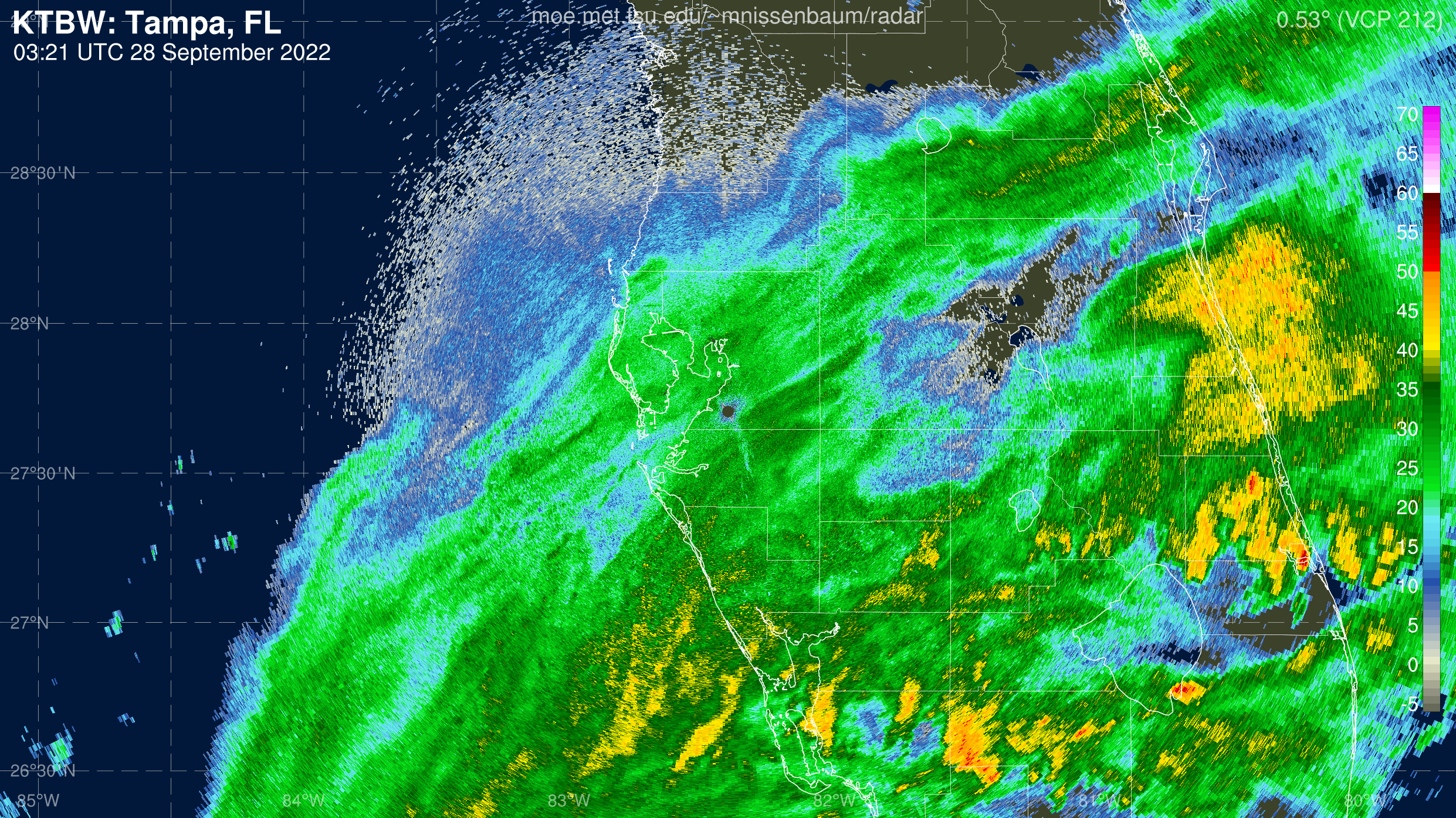 Tampa Radar Recording of Ian (2022) Approach