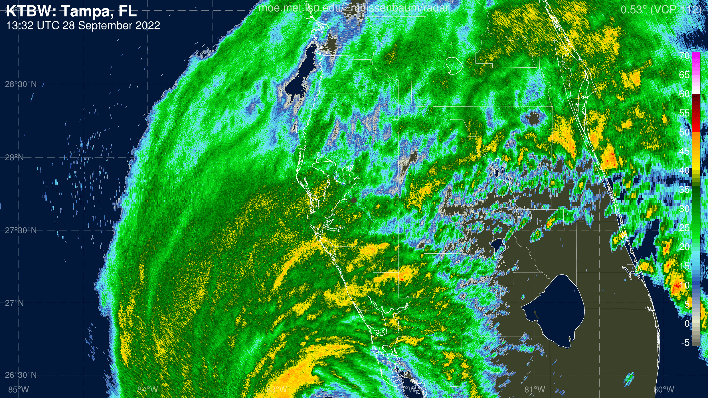 Tampa Radar Recording of Ian (2022) Approach