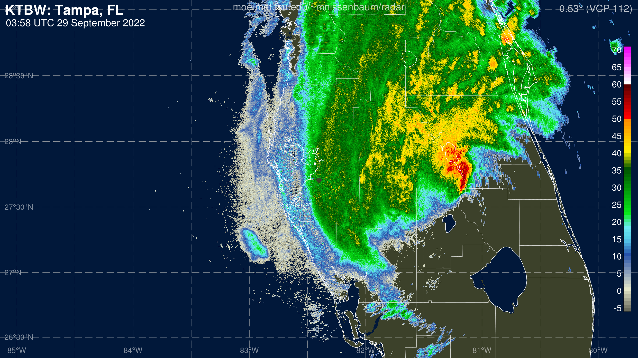 Tampa Radar Recording of Ian (2022) Approach