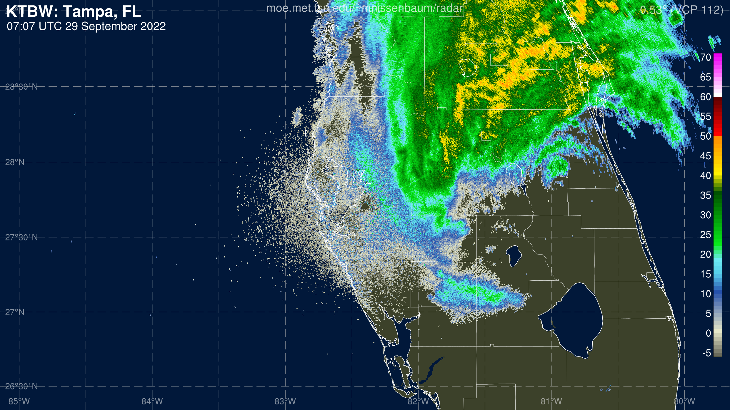 Tampa Radar Recording of Ian (2022) Approach