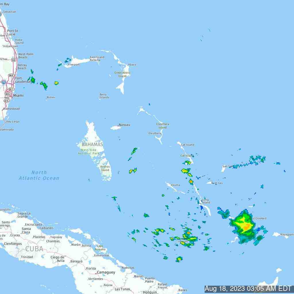 Bahamas Weather Radar Recording (West Area of Interest Aug 2023)