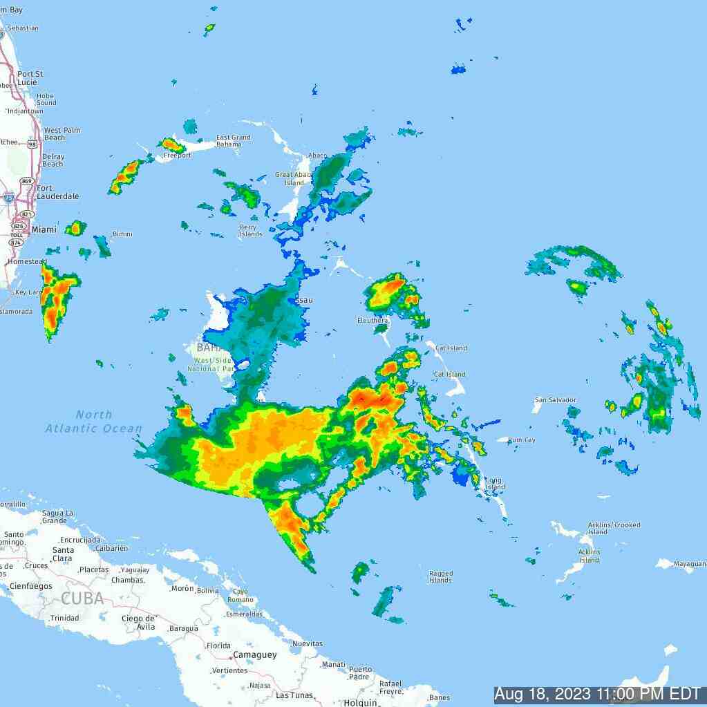 Bahamas Weather Radar Recording (West Area of Interest Aug 2023)