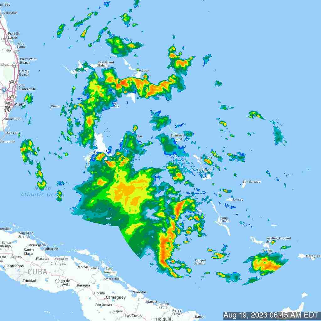 Bahamas Weather Radar Recording (West Area of Interest Aug 2023)