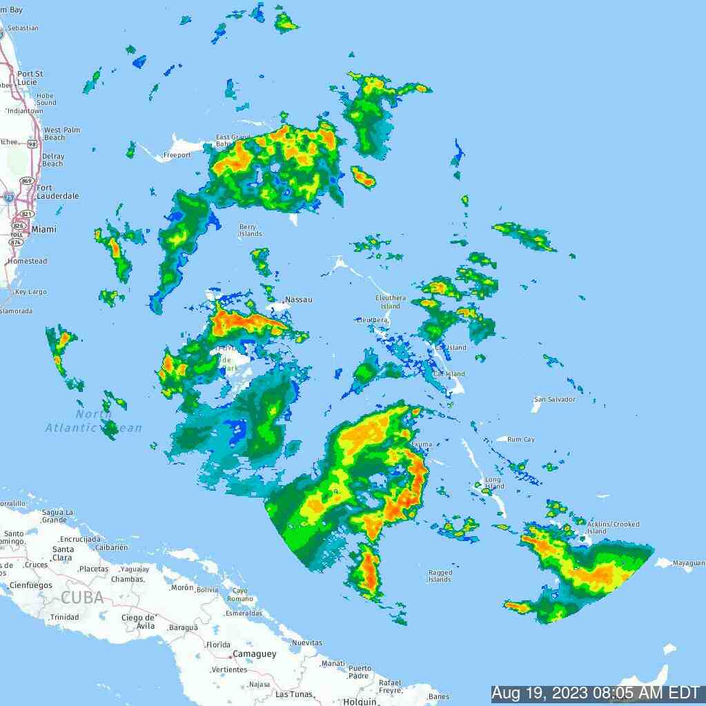 Bahamas Weather Radar Recording (West Area of Interest Aug 2023)