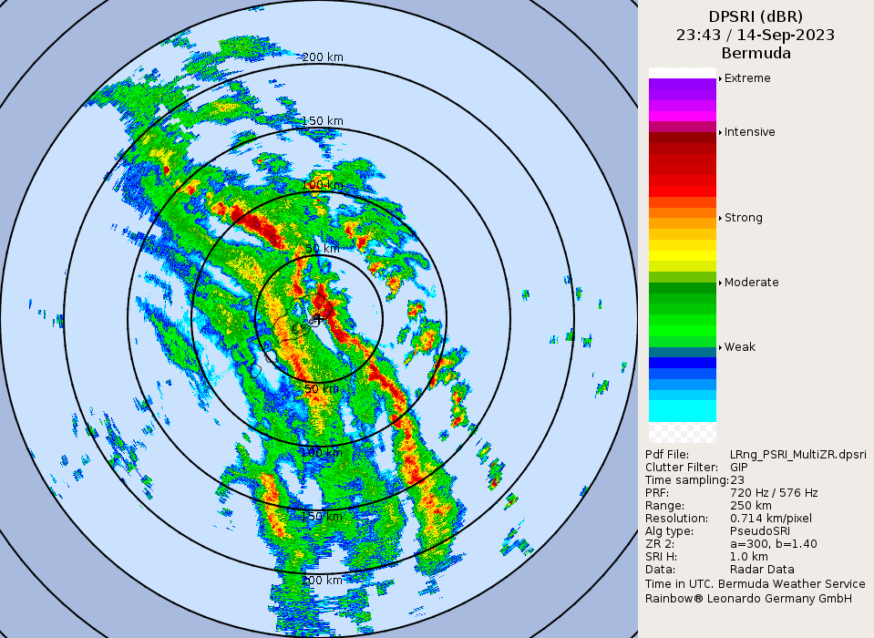 Bermuda Radar Recording of Lee (2023) Approach