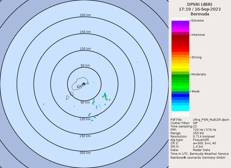 Bermuda Radar Recording of Lee (2023) Approach