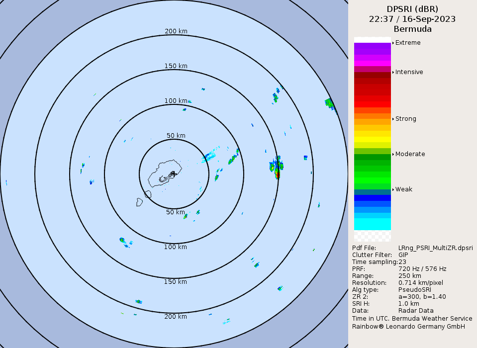 Bermuda Radar Recording of Lee (2023) Approach