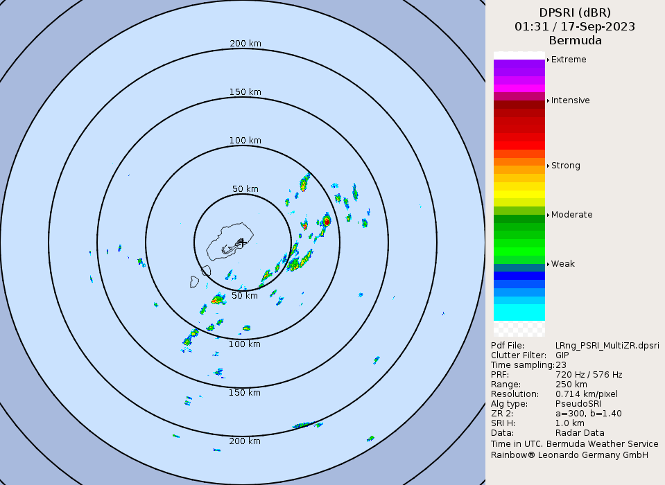 Bermuda Radar Recording of Lee (2023) Approach