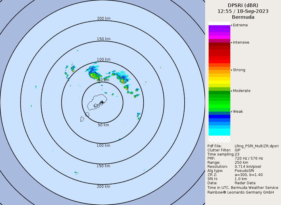 Bermuda Radar Recording of Lee (2023) Approach