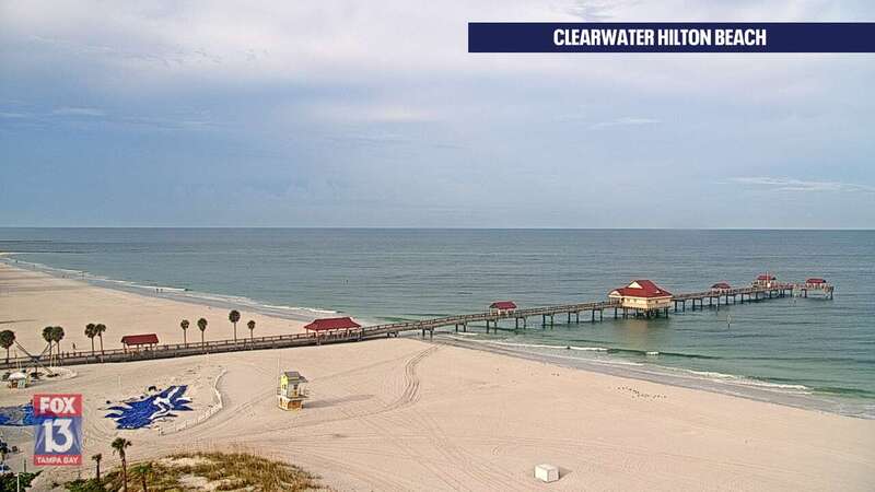 Clearwater Beach - Fox13 Clearwater HIlton Cam Recording Idalia (2023)