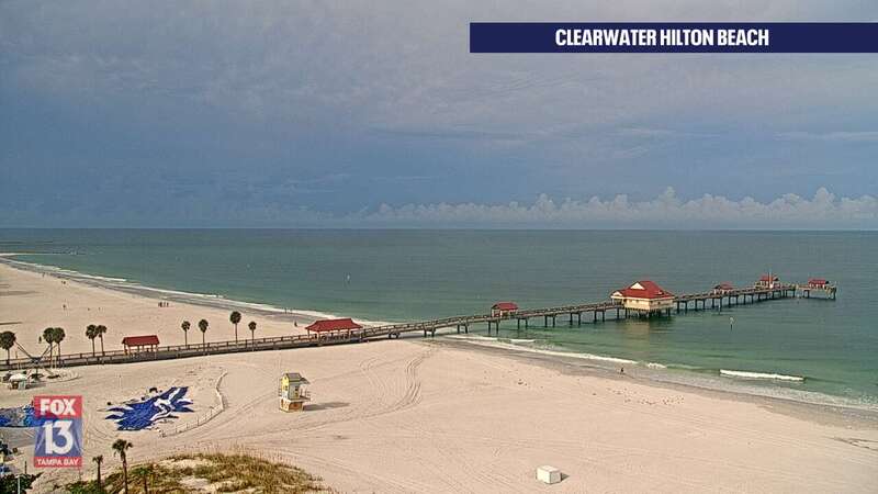 Clearwater Beach - Fox13 Clearwater HIlton Cam Recording Idalia (2023)