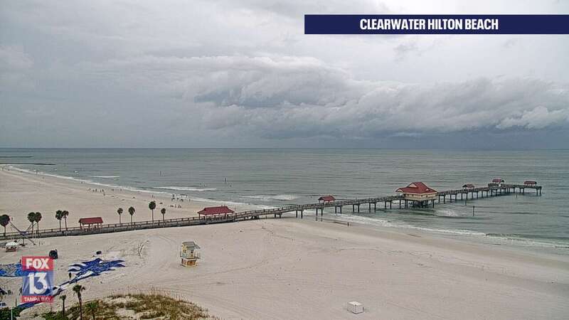 Clearwater Beach - Fox13 Clearwater HIlton Cam Recording Idalia (2023)