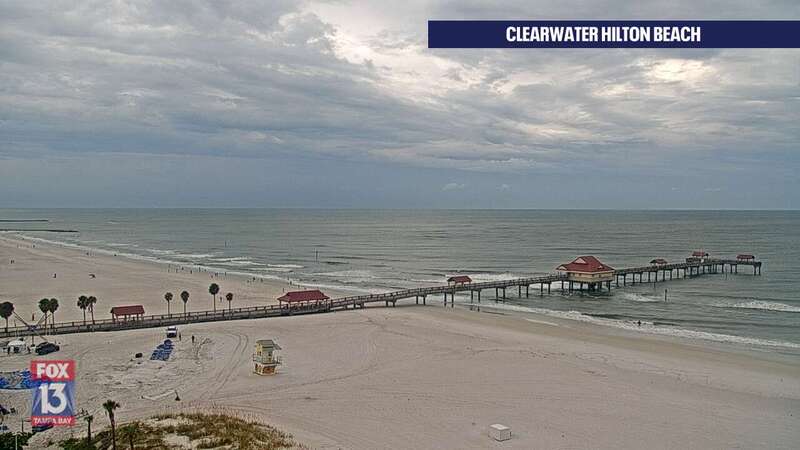 Clearwater Beach - Fox13 Clearwater HIlton Cam Recording Idalia (2023)