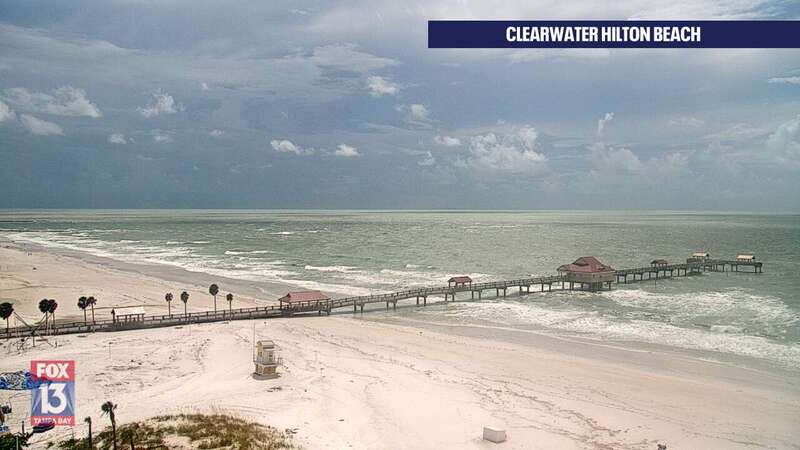 Clearwater Beach - Fox13 Clearwater HIlton Cam Recording Idalia (2023)