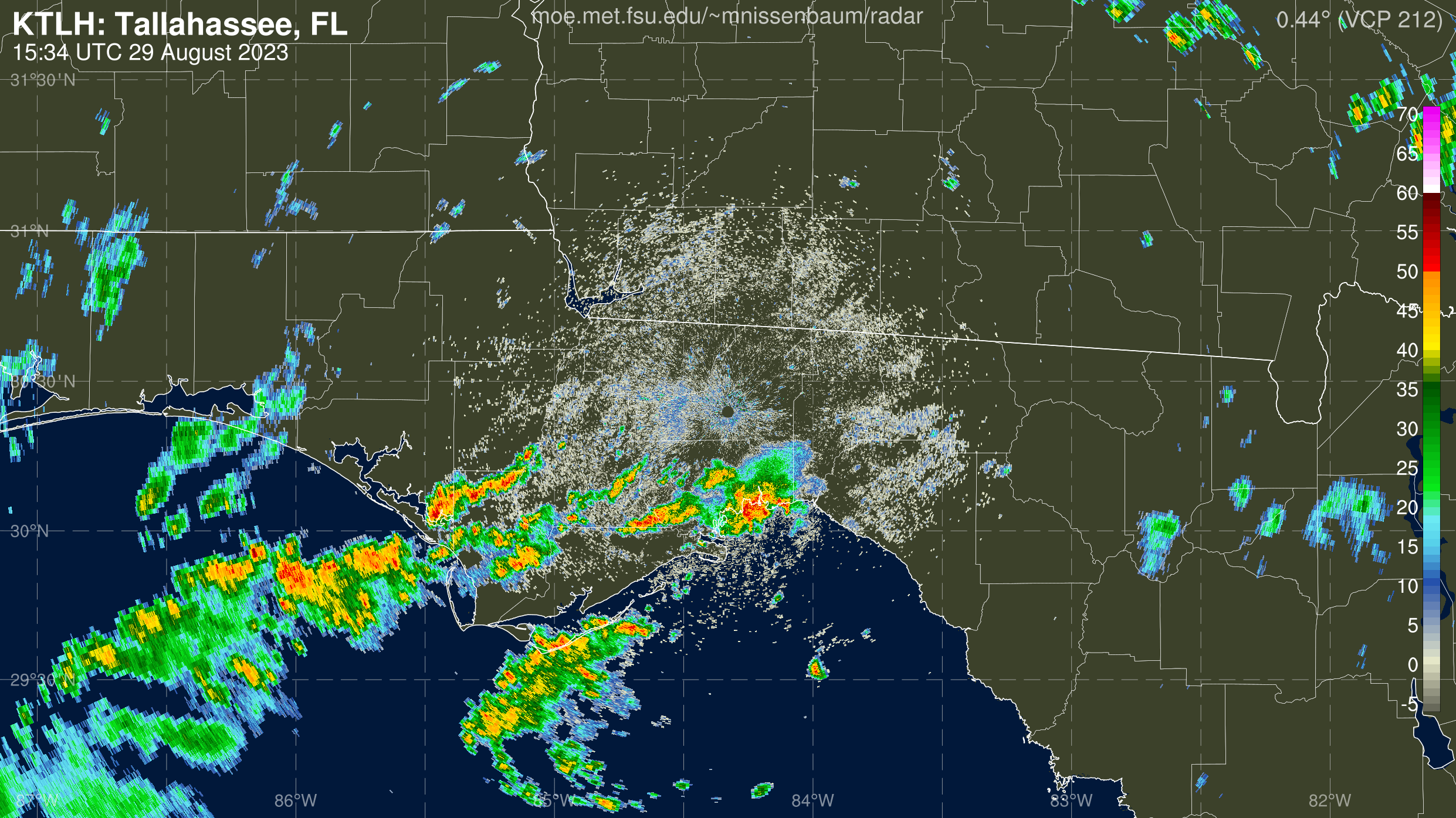 Talahassee Radar Recording of Idalia (2023) Approach