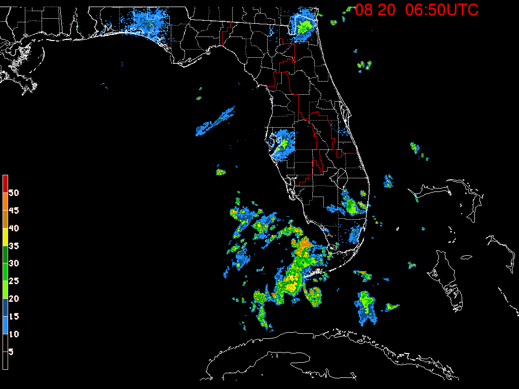Florida Radar Recording From SFWMD for Invest 91L (Aug 2023)