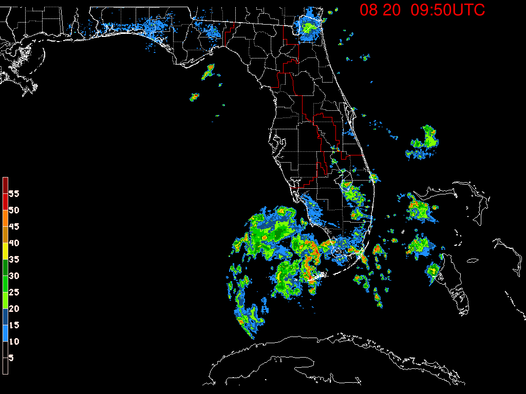 Florida Radar Recording From SFWMD for Invest 91L (Aug 2023)