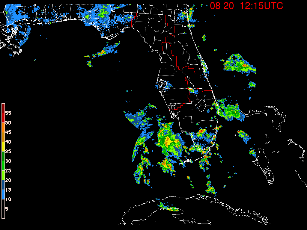 Florida Radar Recording From SFWMD for Invest 91L (Aug 2023)